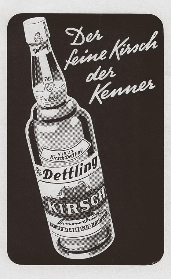 Historisches Werbemotiv für Dettling Kirsch